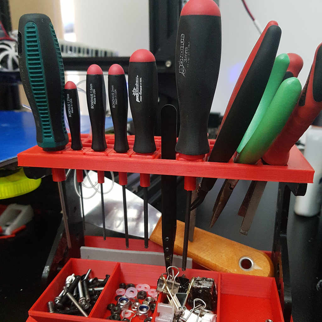 Better screwdriver/all-key holders for desktop tool organizer