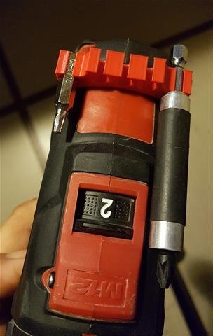 Snap-on drill bit holder for Milwaukee M12 drill with 5 compartments