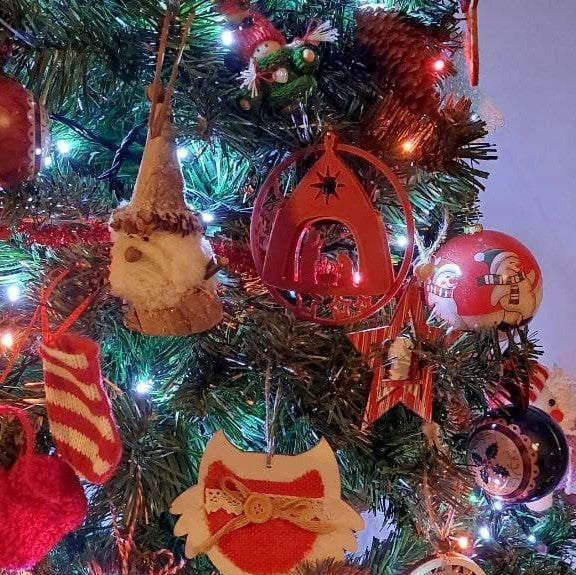Trullo Style Christmas Tree Ornament with Nativity Scene