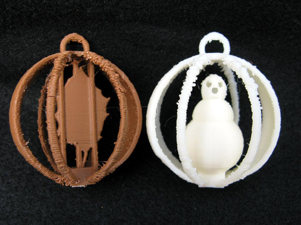 Holly and Snowman Christmas Ornament