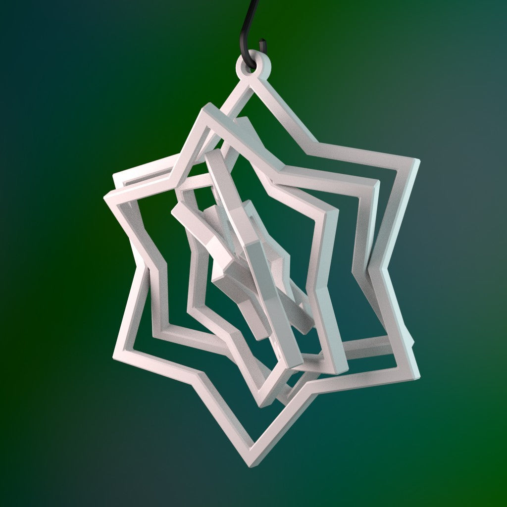 Gyroscopic Star Ornament for Christmas Trees