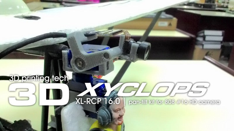 XL-RCP 16.0 XYCLOPS: Cockpit camera pan-tilt for 808 #16 HD cam for ES Drifter Ultralight